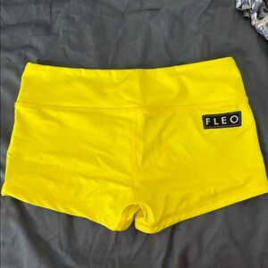 Fleo Women's Bright Yellow Athletic Shorts